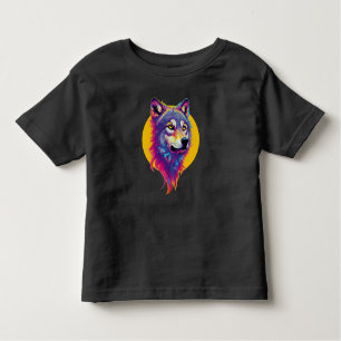 Colourful Wolf portrait Toddler T-Shirt