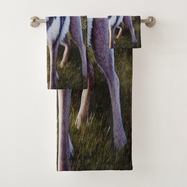 Colourful Wolf Standing    Bath Towel Set (Insitu)