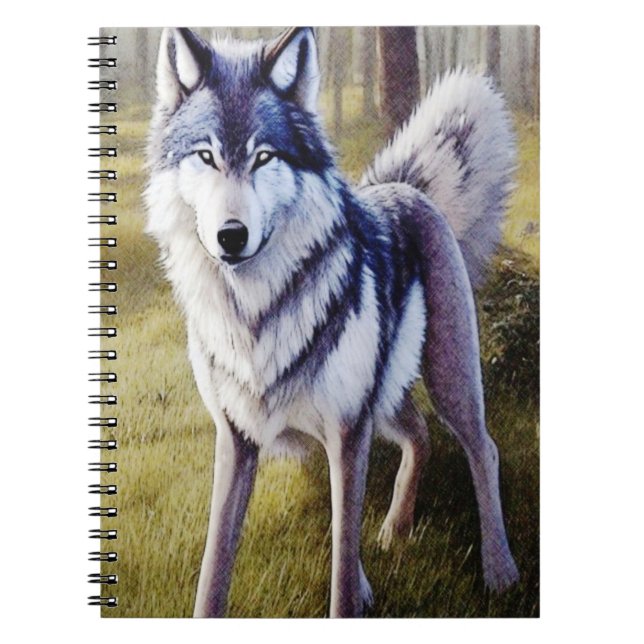 Colourful Wolf Standing    Notebook (Front)