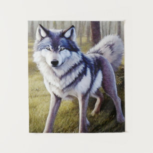 Colourful Wolf Standing    Tapestry
