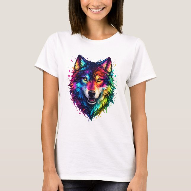 Colourful Wolf T-Shirt (Front)