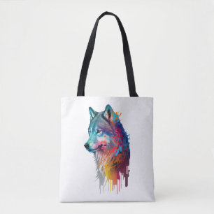 Colourful Wolf Tote Bag