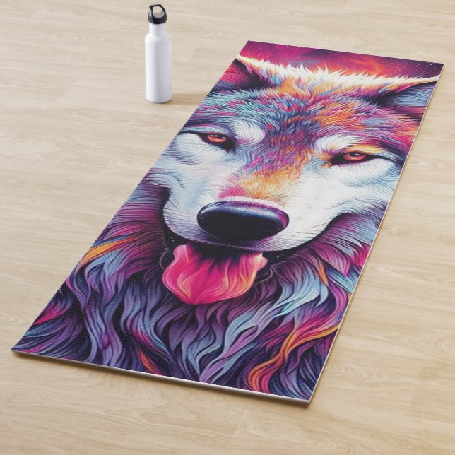 Colourful Wolf Yoga Mat (In Situ)