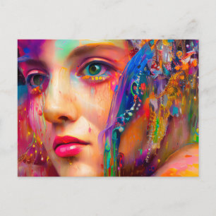 Colourful Woman Postcard