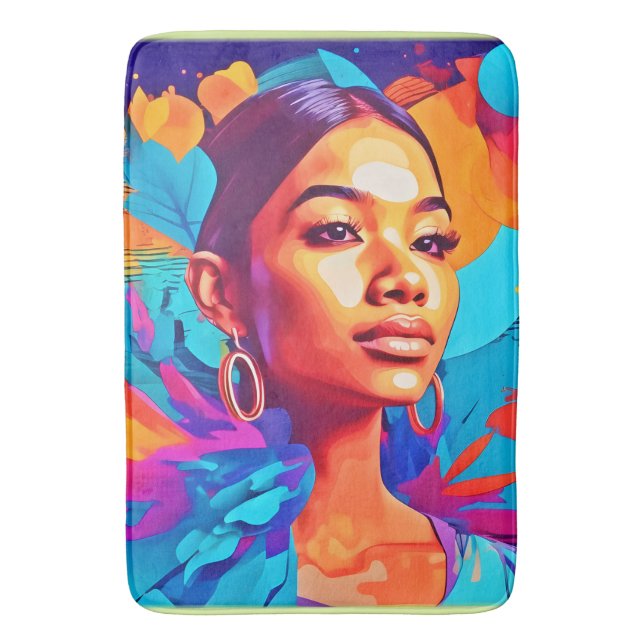 Colourful Women Dada Art Bath Mat (Front Vertical)