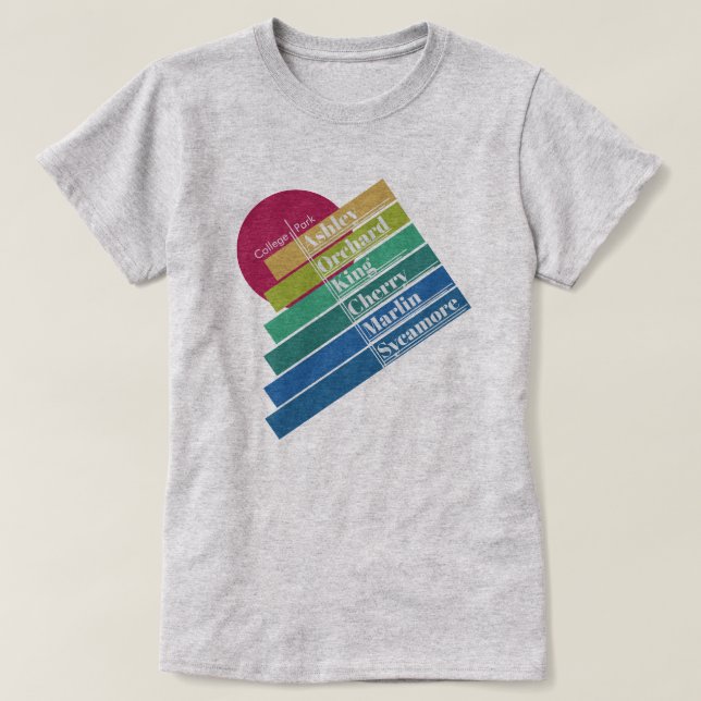 Colourful women's College Park Tee (Design Front)