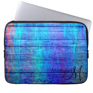 Colourful Wood Abstract Painting #4 Laptop Sleeve