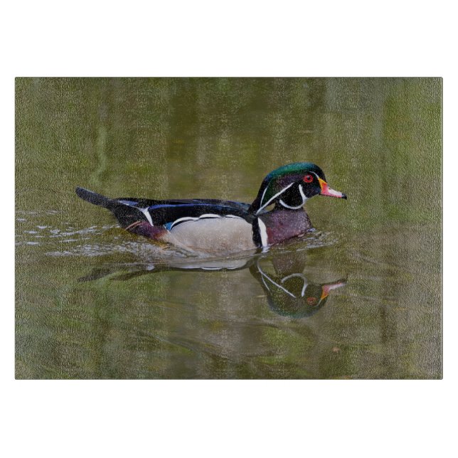 Colourful wood duck cutting board (Front)