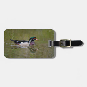 Colourful wood duck luggage tag