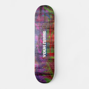 Colourful Wood Grain #2 Skateboard