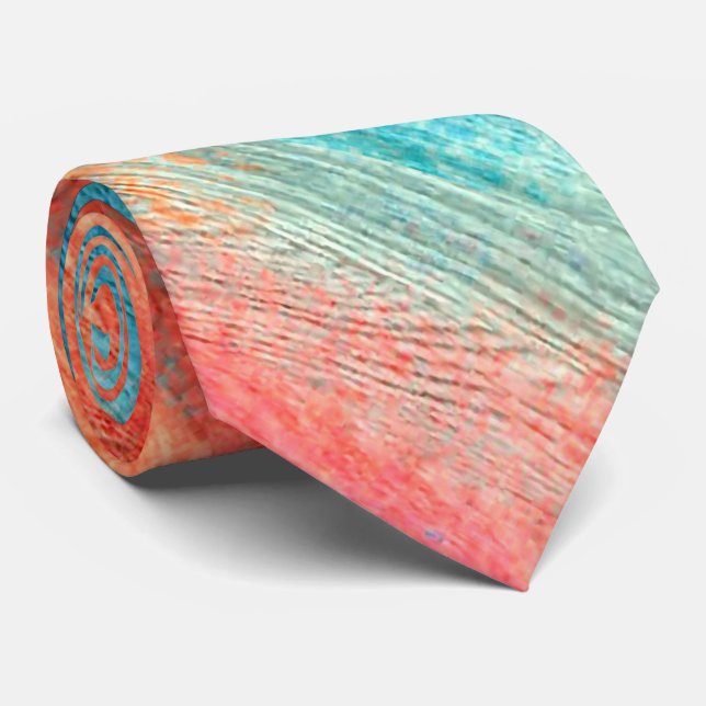 Colourful Wood Grain #2 Tie (Rolled)