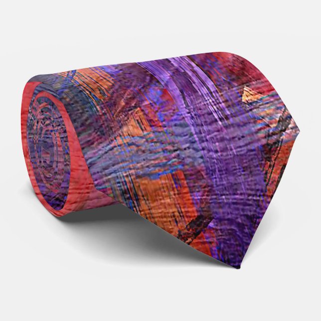 Colourful Wood Grain #6 Tie (Rolled)