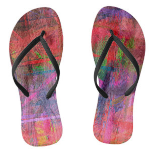Colourful Wood Grain Texture #3 Jandals