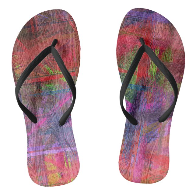 Colourful Wood Grain Texture #3 Jandals (Footbed)