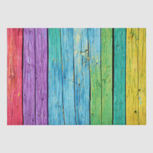 Colourful Wood Slats Tissue Paper