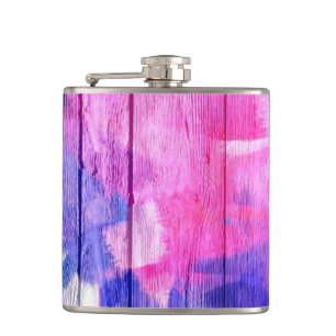 Colourful Wood Vintage #8 Hip Flask