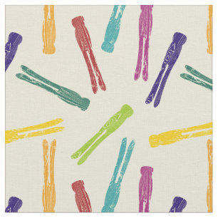 Colourful Wooden Clothespins Laundry Pegs Patterne Fabric