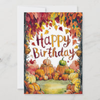 Colourful Woodland Autumn Fall Happy Birthday
