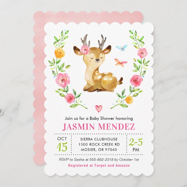 Colourful Woodland Forest Baby Shower Sprinkle Dee Invitation (Front/Back)