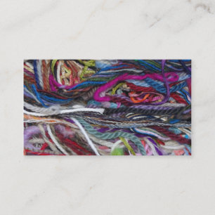Colourful wool fibres business card