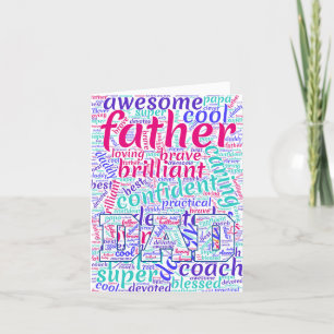Colourful Word Art Father’s Day Holiday Card