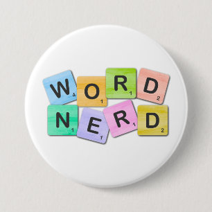 Colourful Word Nerd 7.5 Cm Round Badge