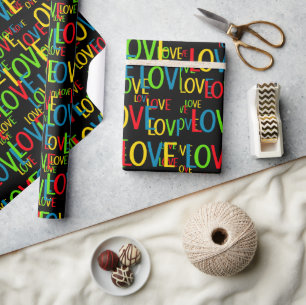 Colourful Words Of Love Wrapping Paper