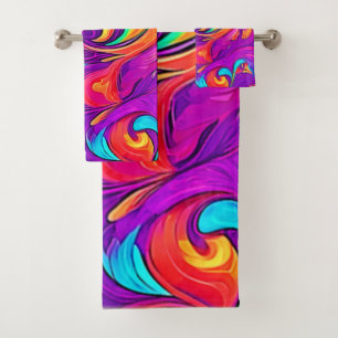 Colourful World: Flowy Patterns Bath Towel Set