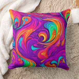 Colourful World: Flowy Patterns Cushion