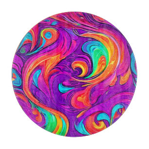 Colourful World: Flowy Patterns Cutting Board