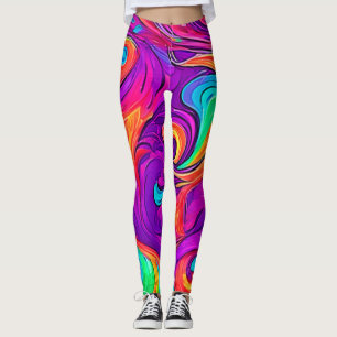Colourful World: Flowy Patterns Leggings