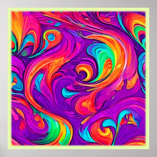 Colourful World: Flowy Patterns Poster