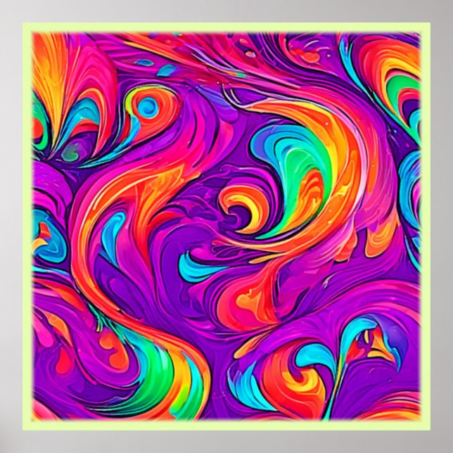 Colourful World: Flowy Patterns Poster (Front)