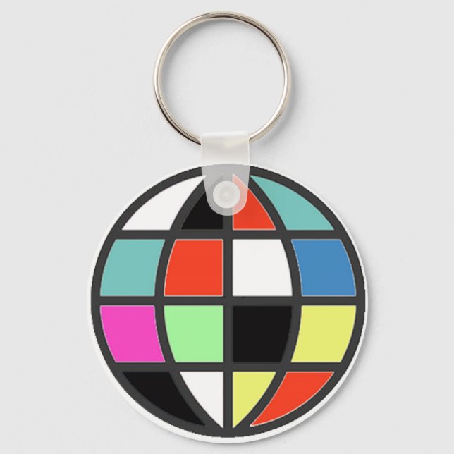colourful world globe key ring (Front)