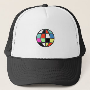 colourful world globe trucker hat
