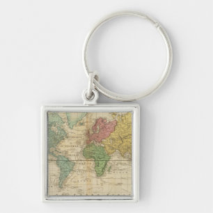 Colourful World Map Key Ring