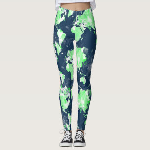 Colourful world map Leggings