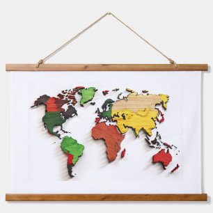Colourful World Map Tapestries