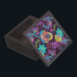 Colourful Worm Tones Retro Flowers Pattern Keepsake Box<br><div class="desc">Colourful glass beads retro floral design. Available on other products and by request on any products offered by Zazzle.</div>