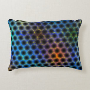 Colourful worn with black polka dots. decorative cushion