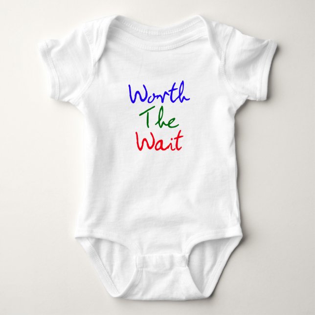 Colourful Worth The Wait Baby Bodysuit (Front)