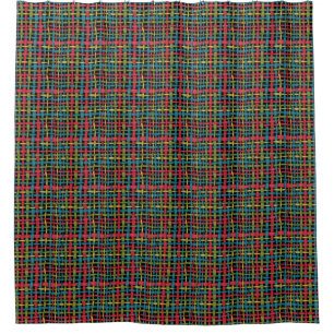 Colourful Woven Graphical Strings Shower Curtain