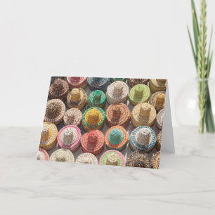 Colourful Woven Hats Card