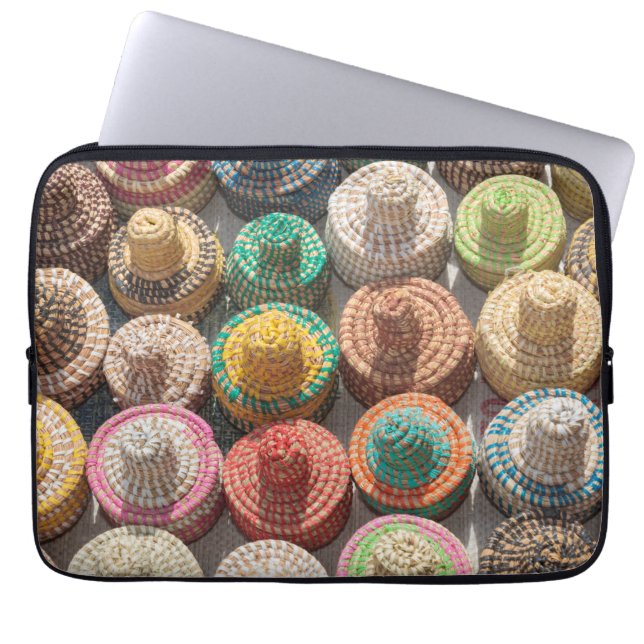Colourful Woven Hats Laptop Sleeve (Front)