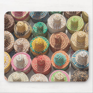 Colourful Woven Hats Mouse Pad