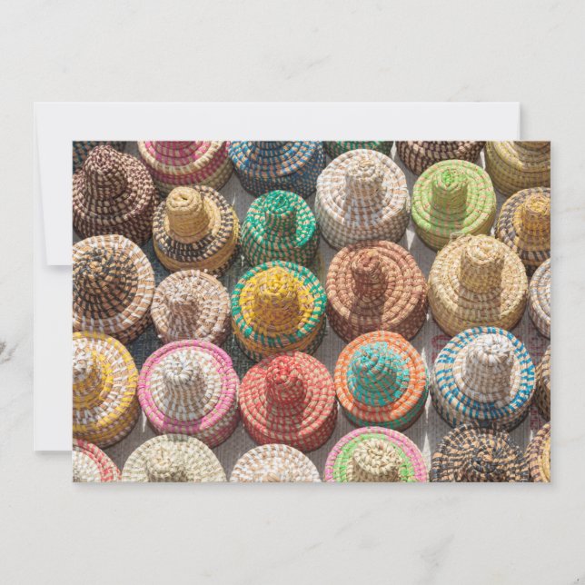 Colourful Woven Hats Thank You Card (Front)