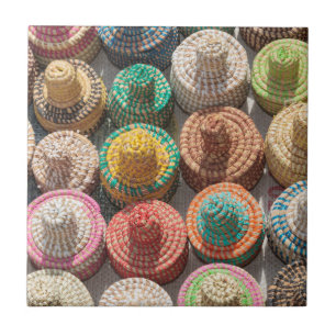 Colourful Woven Hats Tile
