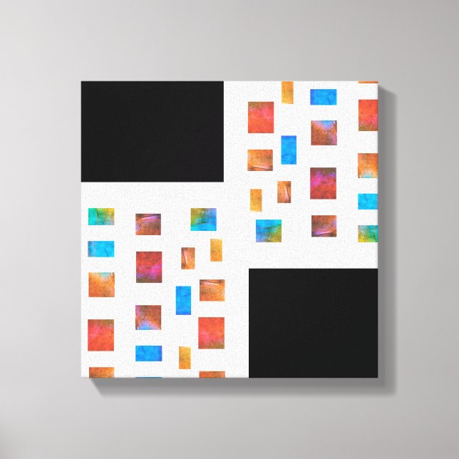 colourful wrapped canvas modern chic abstract art (Front)