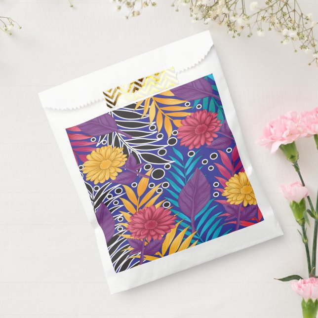 Colourful wrapping paper featuring creative floral favour bags (Sealed)