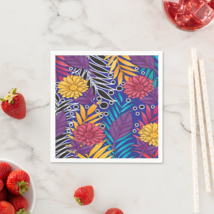 Colourful wrapping paper featuring creative floral napkin